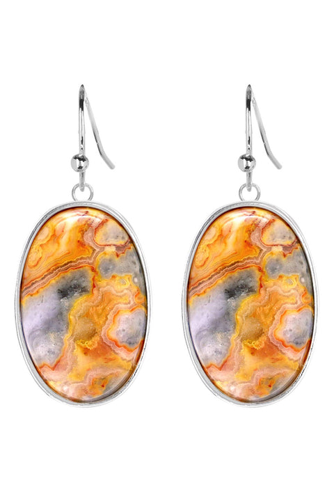 Crazy Lace Agate Statement Earrings - SF