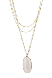 Rose Quartz Multi Strand Drape Necklace - GF