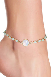 Moonstone Crystal & Crystal Anklet - GF