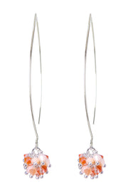 Orange Austrian Crystal Dangle Earrings - SF