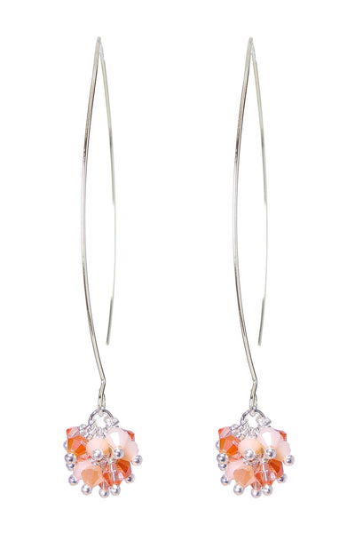 Orange Austrian Crystal Dangle Earrings - SF