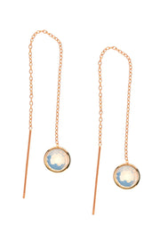 Moonstone Crystal Threader Earrings - SF