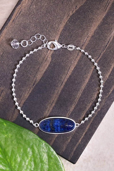 Lapis Beaded Charm Bracelet - SF