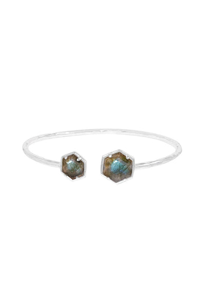 Labradorite Hexagon Cuff Bracelet - SF