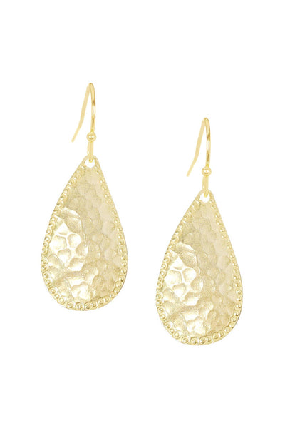 Hammered Drop Earrings - GF