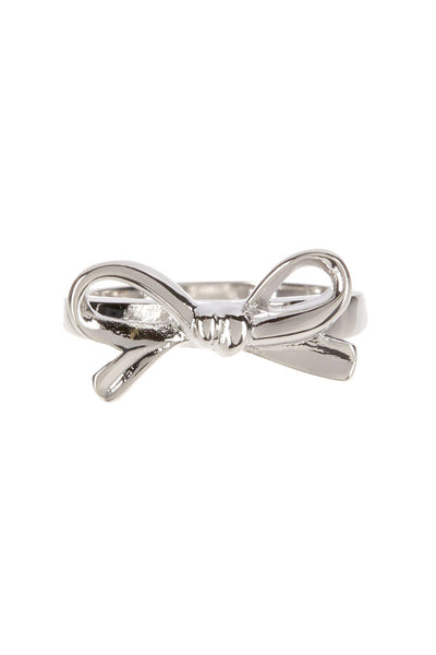 Silver Tone Bow Ring - SF