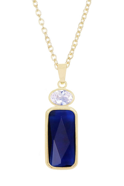 London Blue Crystal With Pendant Necklace - GF