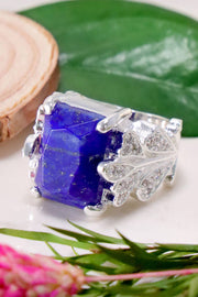 Lapis & CZ Garden Ring - SF