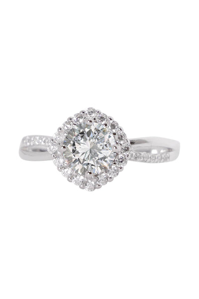 Sterling Silver Moissanite Engagement Ring - SS