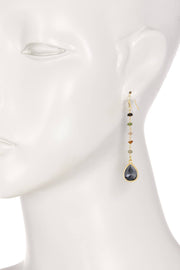 Hematite & Mixed Stone Drop Earrings - GF