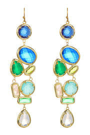 Mixed Crystal Chandelier Earrings - GF