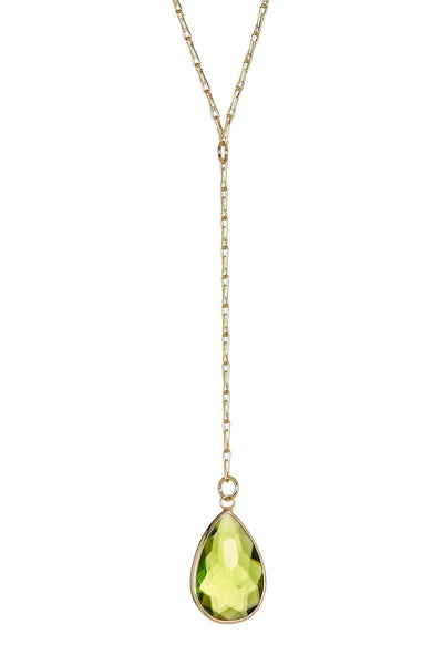 Peridot Crystal Y Necklace - GF