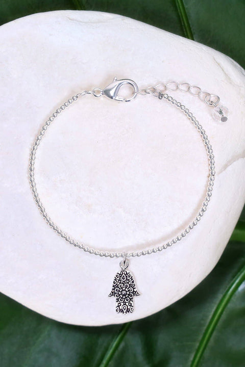 Hamsa Charm Beaded Bracelet - SF