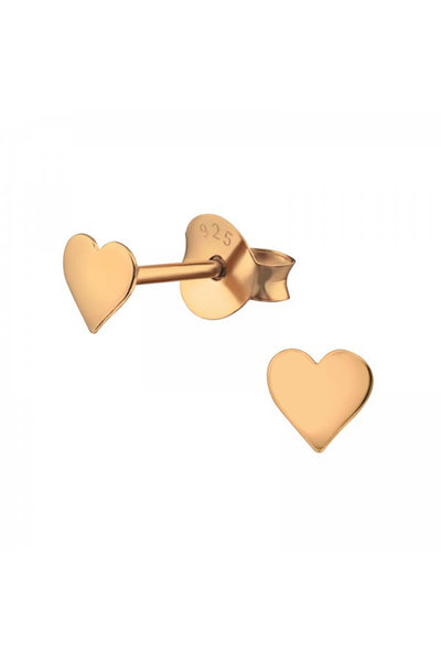 Sterling Silver Heart Ear Studs - RG