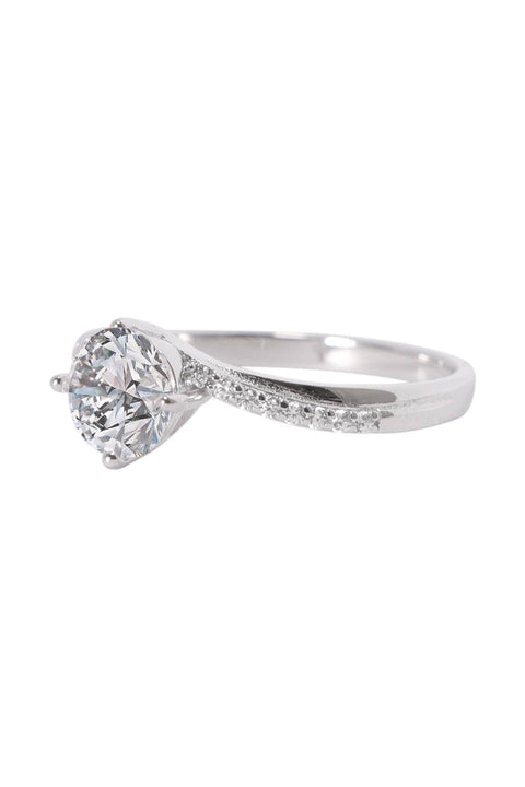 Sterling Silver Moissanite Engagement Ring - SS