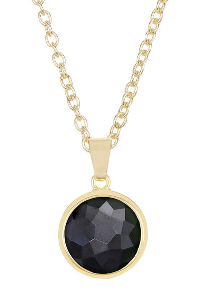 Hematite Round Pendant Necklace - GF