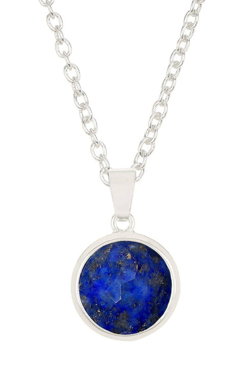 Lapis Round Pendant Necklace - SF