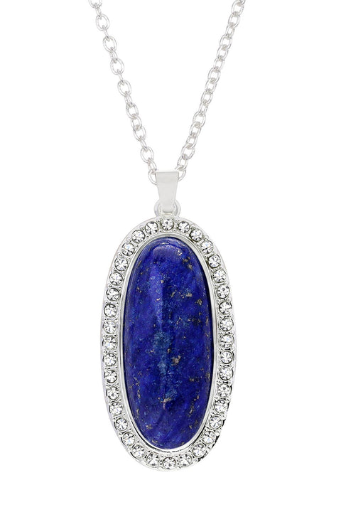 Lapis Halo Pendant Necklace - SF