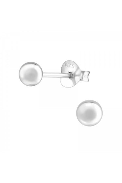 Sterling Silver Ball 4mm Ear Studs - SS