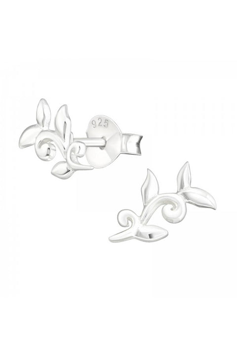 Sterling Silver Leaf Ear Studs - SS