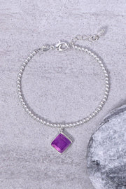 Amethyst & Beaded Charm Bracelet - SF