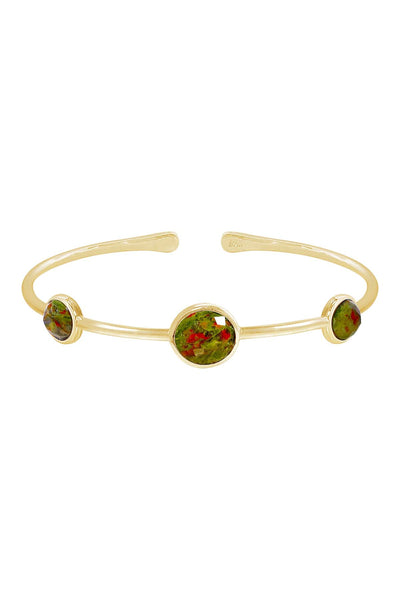 Unakite Cuff Bracelet - GF