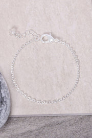 Silver Plated 2mm Cable Chain Bracelet - SP