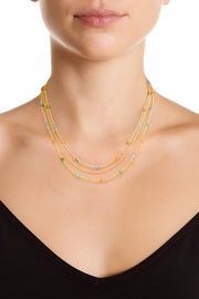 Mixed Austrian Crystal Multi Strand Necklace - GF