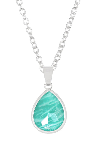 Amazonite Teardrop Pendant Necklace - SF