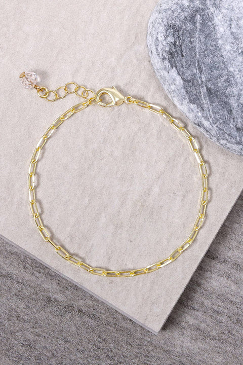 14k Gold Plated 2.5mm Open Cable Chain Bracelet - GP