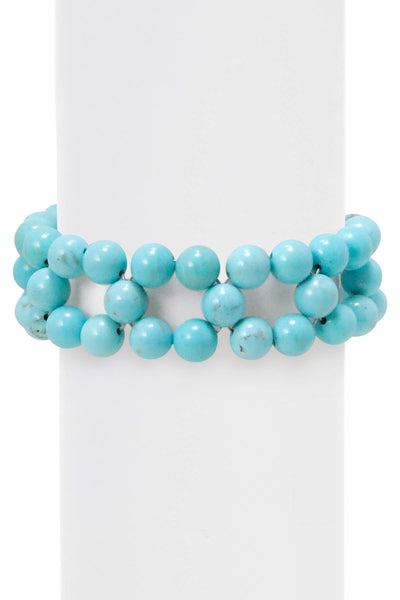 Stabilized Turquoise 8mm Beads Braided Bracelet - GF