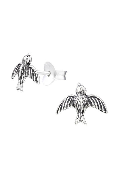 Sterling Silver Bird Ear Studs - SS