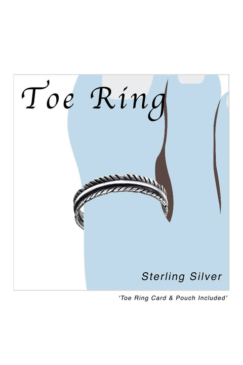 Sterling Silver Leaf Adjustable Toe Ring - SS