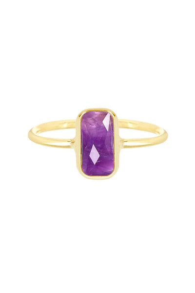 Amethyst Petite Rectangle Ring - GF