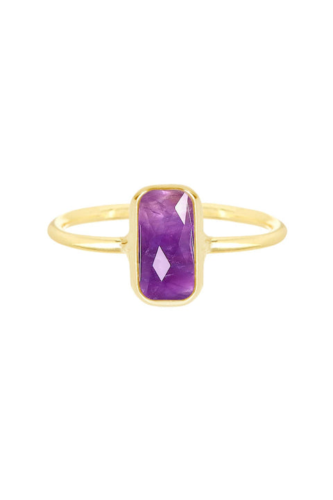 Amethyst Petite Rectangle Ring - GF