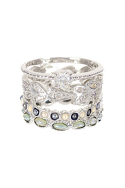 Freshwater Pearl & CZ Stack Ring Set - GF