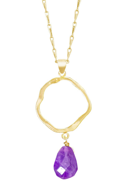 Amethyst & Orbit Pendant Necklace - GF