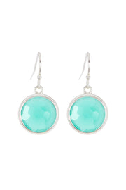 Amazonite Crystal Round Earrings - SF