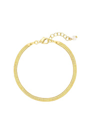 14k Gold Plated 3mm Magic Herringbone Chain Bracelet - GP