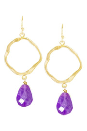 Amethyst & Orbit Drop Earrings - GF