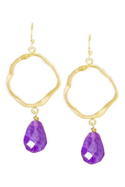 Amethyst & Orbit Drop Earrings - GF