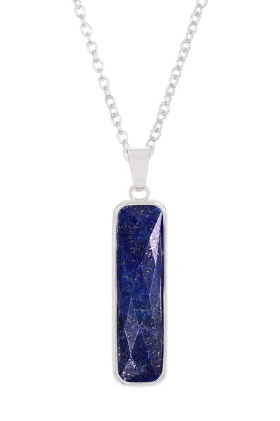 Lapis Rectangle Pendant Necklace - SF