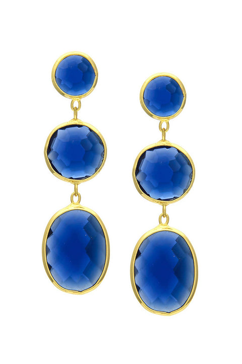 London Blue Crystal Statement Earrings - GF