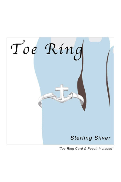 Sterling Silver Anchor Adjustable Toe Ring - SS