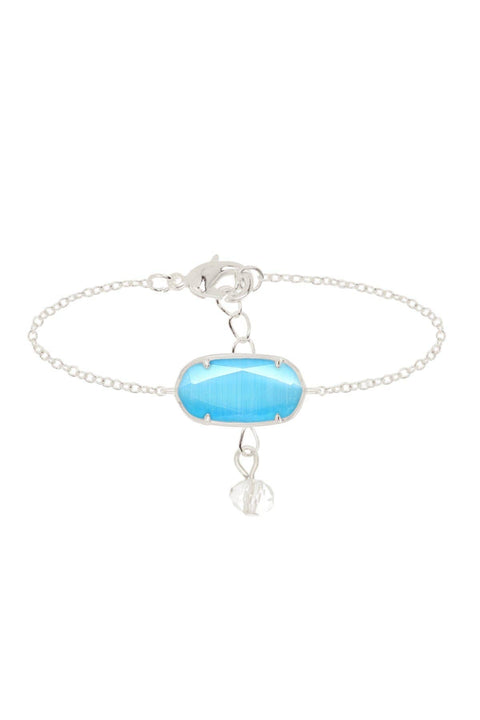 Blue Cat's Eye Link Bracelet - SF