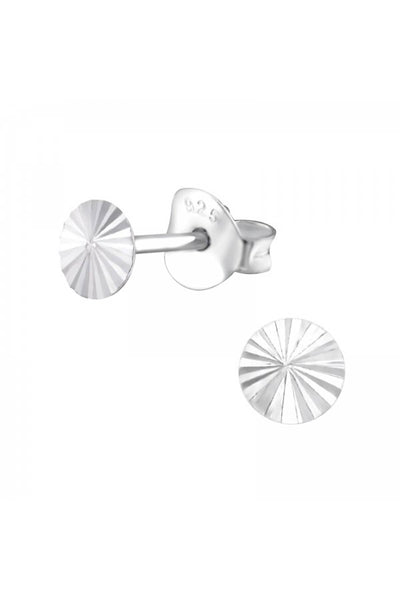 Sterling Silver Round Ear Studs - SS