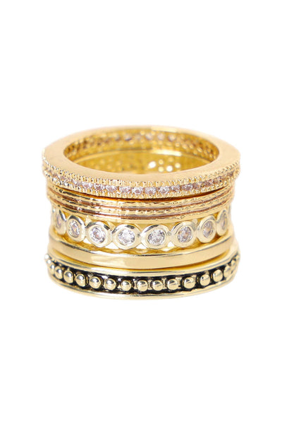 5Pcs CZ Stack Ring Set - GF