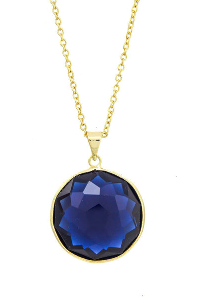 London Blue Crystal Pendant Necklace - GF