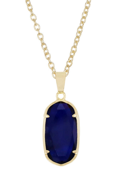 London Blue Crystal Pendant Necklace - GF