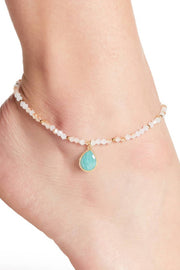 Amazonite & Austrian Crystal Anklet - GF